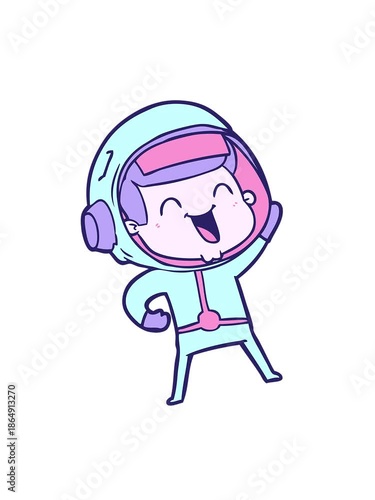 Wallpaper Mural shaking motion animation of happy cartoon astronaut design Torontodigital.ca