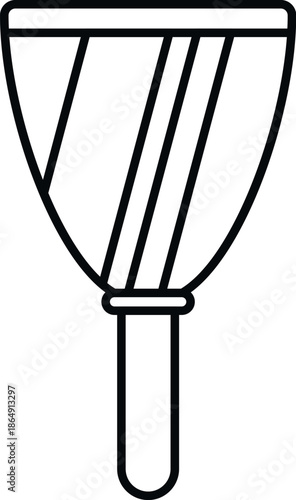 Putty knife line art vector icon depicting a hand tool for spreading