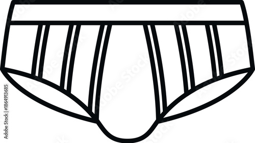 Men's underwear design showing an outline vector illustration