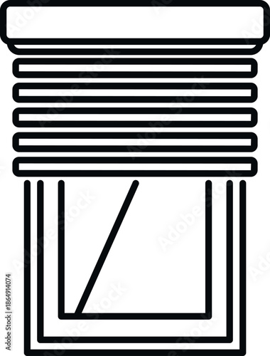 Window with horizontal blinds providing privacy and light control