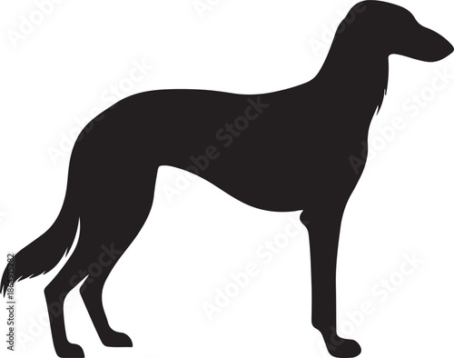 Elegant silhouette of a greyhound dog showcasing its graceful form and stature