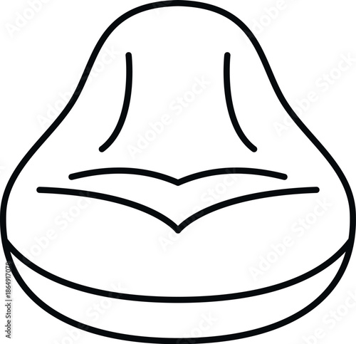 Beanbag chair icon representing home comfort, relaxation, and modern seating