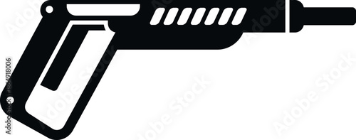 Black and white icon displaying a high pressure cleaning gun