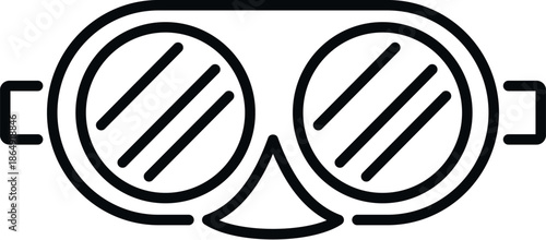 Safety goggles providing eye protection line art icon