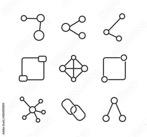Hierarcy  line editable stroke icons set. Vector illustration