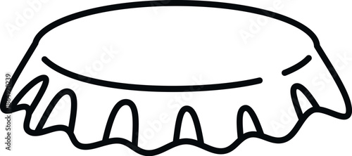 Crown bottle cap outline illustration creating a simple icon