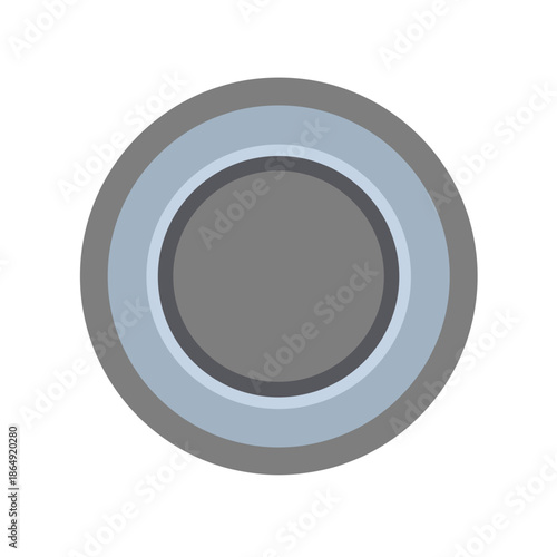 Colorful round plate design with gray and blue colors on a white background 

