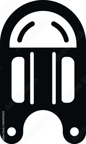 Black outline vector icon for a kickboard, used in swim lessons and pool training