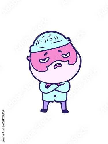 Wallpaper Mural power up animation of a cartoon worried man with beard Torontodigital.ca