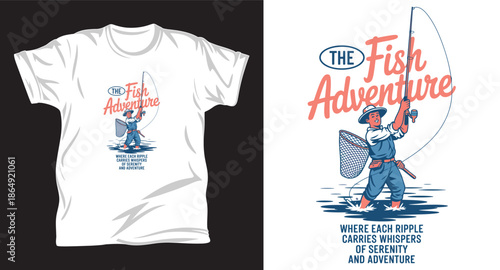 fishing graphic vector t shirt design print.