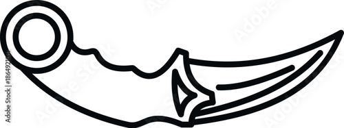 Karambit knife outline icon representing martial arts and combat