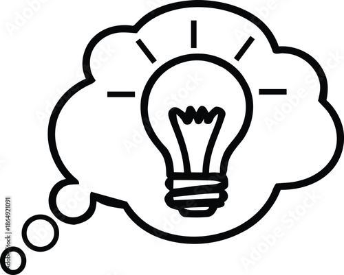 A lightbulb in a thought bubble representing an idea or inspiration