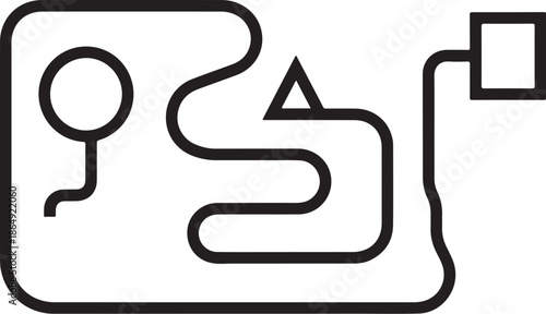 Navigation Map Route Path with Magnifying Glass Icon