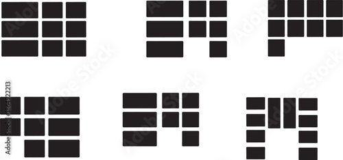 Geometric pattern of black squares on white background