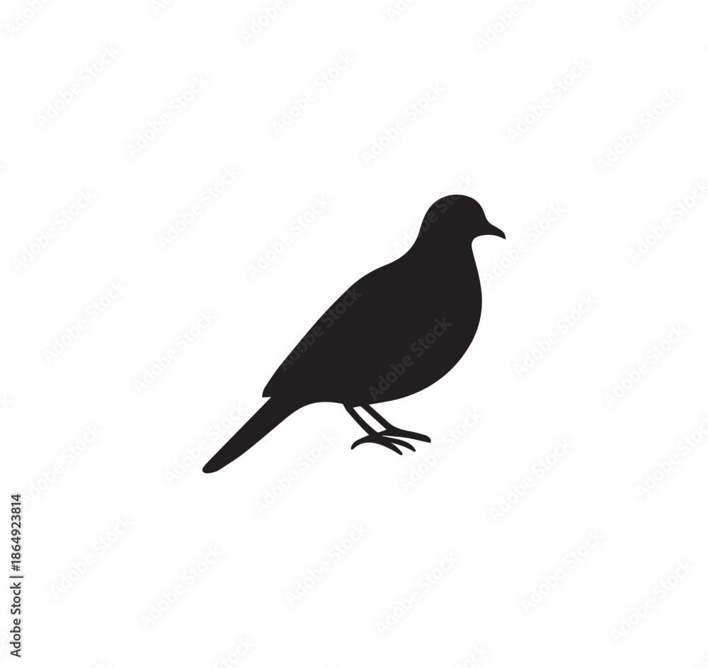 Fototapeta premium Black bird silhouette illustration isolated on a white background
