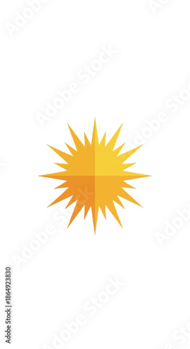 Bright radiant sunburst icon representing sunshine and daytime warmth.