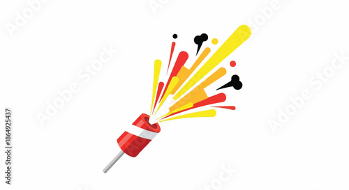 Colorful party popper bursting with confetti for celebration and festive mood.