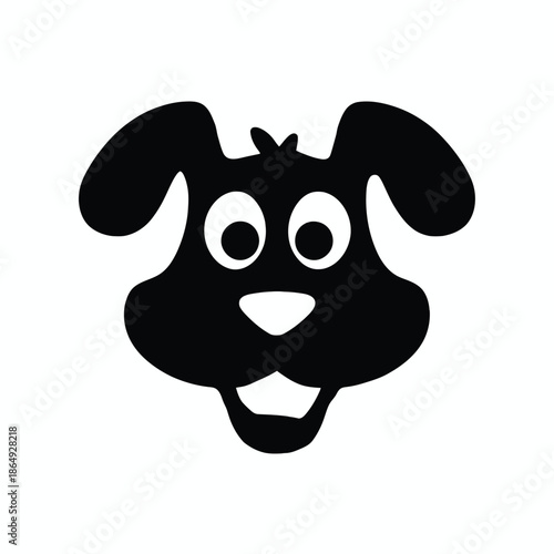Cartoon dog face isolated on white background, Vector, illustration