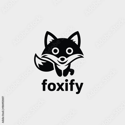 Playful fox logo isolated on white background, Vector, illustration