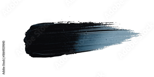 A grunge black paint brush stroke creates a textured vector pattern of dark ink jet rain and sea water ripples inside an artistic frame.