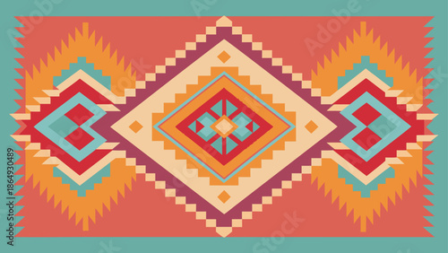 Traditional Southern Thailand textile, soft pastel colors, cultural woven geometry, scalable flat vector.