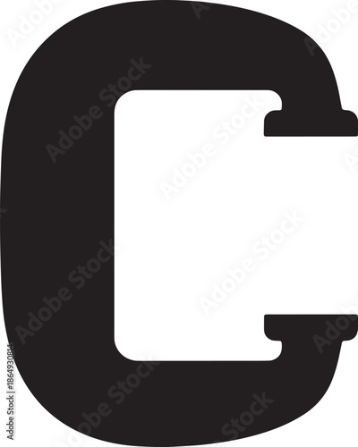 Black letter C shape with rounded corners on white background