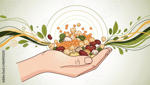 Nourishing Nuts Page Page Design with Hand Holding Healthy Snacks