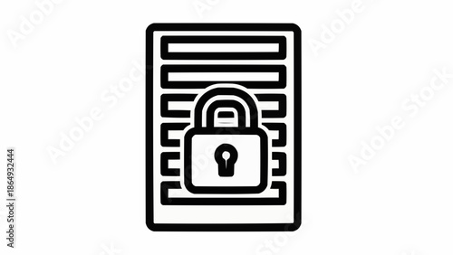 Secure Document Icon Representing Data Protection and File Security
