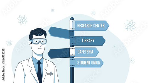 A Scientist At The University Shows Important Places On The Campus