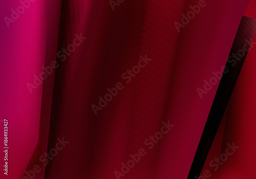 Red Abstract 3d render background dark red pink gradient light wave silk liquid chrome metalic design render wallpaper modern illustration multicolored wavy surfaces