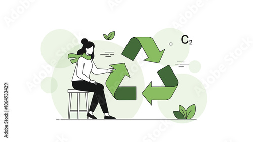 Woman Advocate Promoting Sustainability And Recycling Eco Friendly Practices