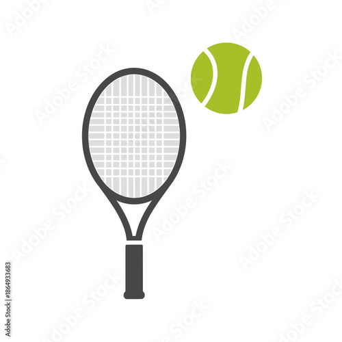 Tennis Racket and Ball in Action on White Background Page Ready Page Floating