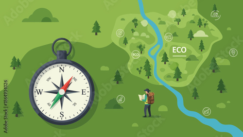 Adventure Awaits Discover The Beauty Of Nature With A Compass And A Map
