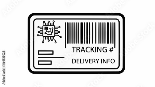 A tracking label displaying a barcode and Page text surrounded Page a simple graphic design