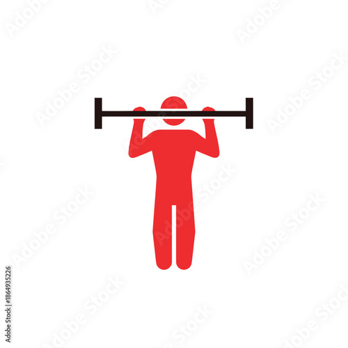 Person Exercising with Barbell in Simple Illustration Style
