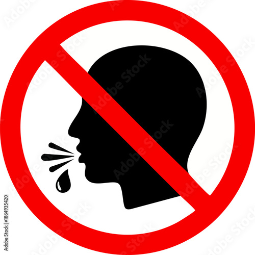 No Spitting Sign Icon Symbol Prohibiting Public Health