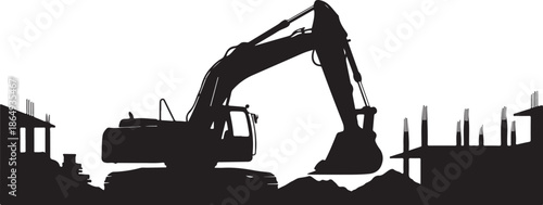 Excavator Construction Vector Bundle