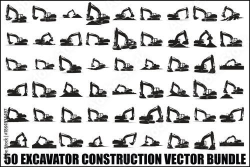 Excavator Construction Vector Bundle