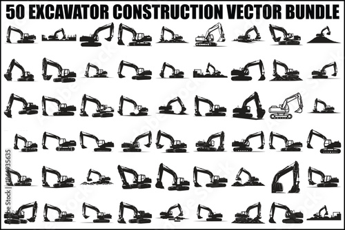 Excavator Construction Vector Bundle