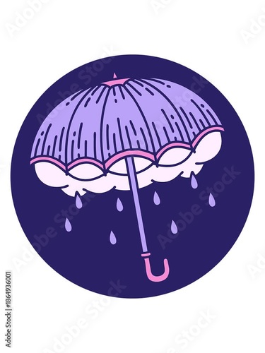 shaking motion animation of image of an umbrella and storm cloud