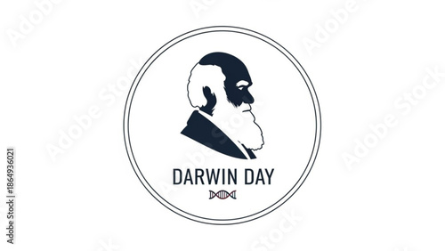 Charles Darwin Silhouette Illustration for Darwin Day Celebration