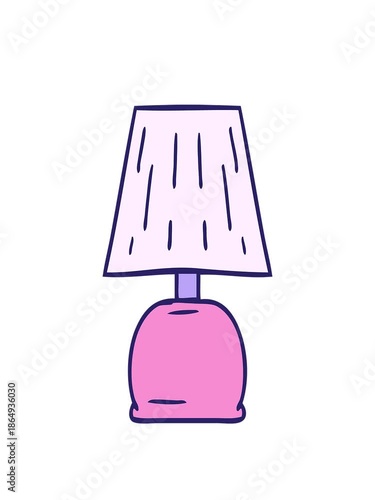 stretching up animation of hand drawn cartoon doodle of bed side lamp