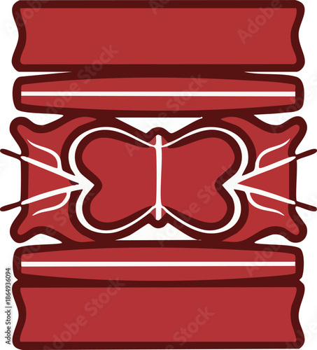 Stylized Graphic Icon of Human Spine Cross Section