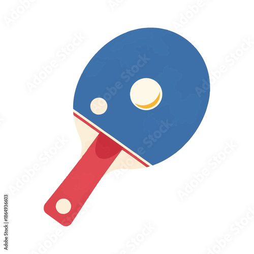 Table tennis paddle illustration on white background