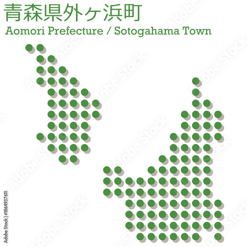 イラスト素材：日本地図　青森県外ヶ浜町ベクターイラストマップ