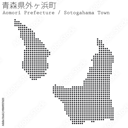 イラスト素材：日本地図　青森県外ヶ浜町ベクターイラストマップ