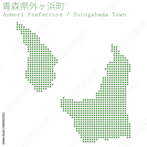 イラスト素材：日本地図　青森県外ヶ浜町ベクターイラストマップ