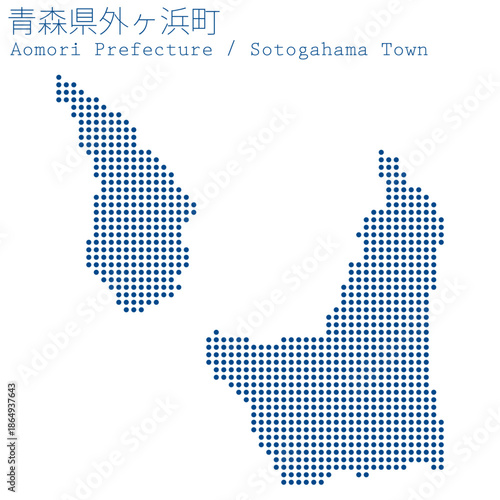 イラスト素材：日本地図　青森県外ヶ浜町ベクターイラストマップ