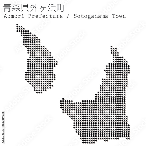 イラスト素材：日本地図　青森県外ヶ浜町ベクターイラストマップ