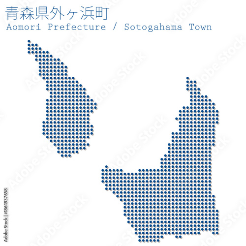 イラスト素材：日本地図　青森県外ヶ浜町ベクターイラストマップ